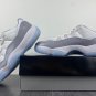 Men & Wmns Air Jordan 11 Low &acirc;��Elephant&acirc;�� WhiteUniversity Blue-Cement Grey