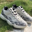 Men & Wmns Air Jordan 11 Low “Snakeskin” Light BoneUniversity Red-Sail-Black