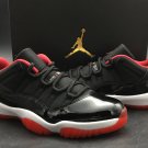 Men & Wmns Air Jordan 11 Low Bred Black Varsity Red