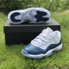 Men & Wmns Air Jordan 11 Low Navy Blue Snakeskin