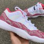 Men & Wmns Air Jordan 11 Low Pink Snakeskin White Watermelon Black