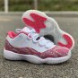 Men & Wmns Air Jordan 11 Low Pink Snakeskin White Watermelon Black