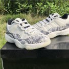 Men & Wmns Air Jordan 11 Low Snakeskin Light Bone University Red Sail Black
