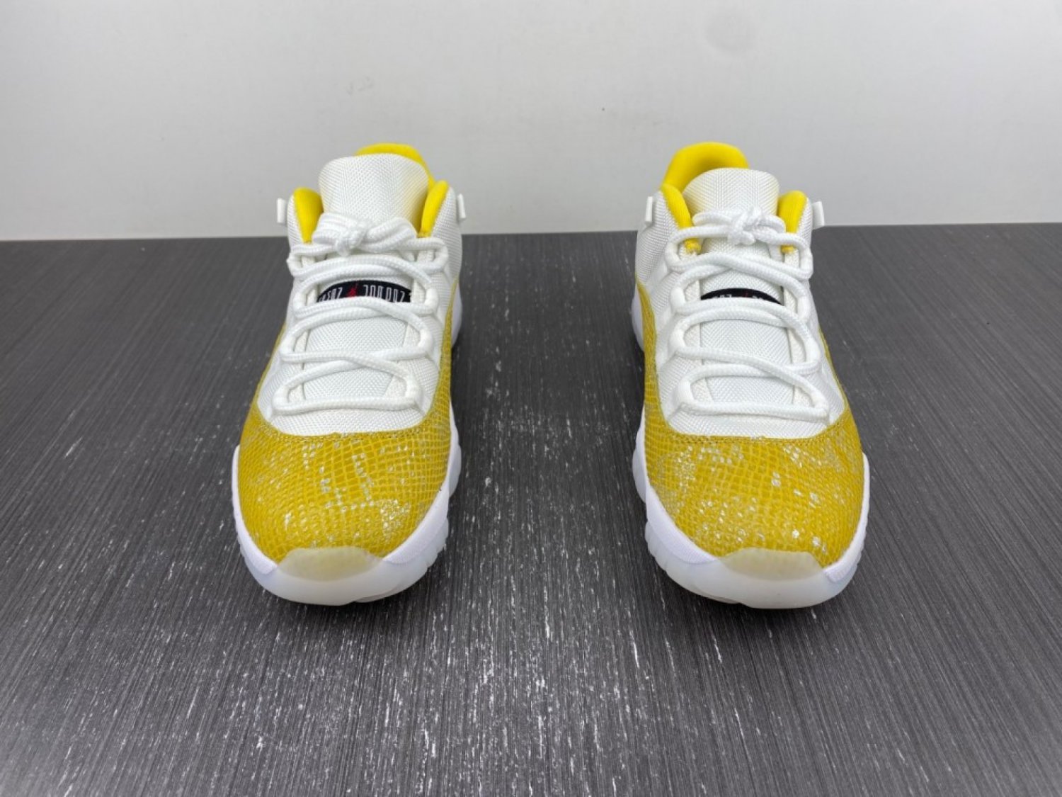 Men & Wmns Air Jordan 11 Low Yellow Snakeskin White Tour Yellow Sail