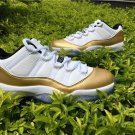 Men & Wmns Air Jordan 11 Retro Low Closing Ceremony White Metallic Gold