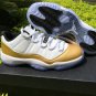 Men & Wmns Air Jordan 11 Retro Low Closing Ceremony White Metallic Gold