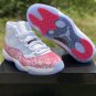 Men & Wmns Air Jordan 11 Snakeskin Pink White