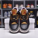 Men & Wmns Jordan 3 Retro Black Cement Gold