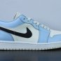 Men & Wmns Jordan 1 Low Iced Blue