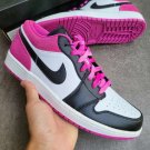 Men & Wmns Jordan 1 Low Black Active Fuchsia