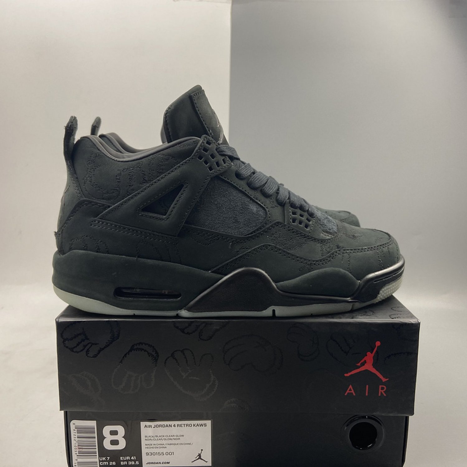 Men & Wmns Jordan 4 Retro Kaws Black_2