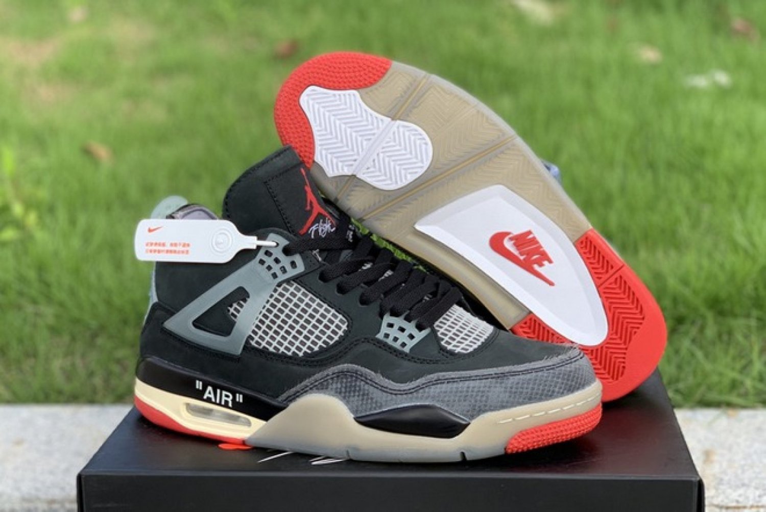 Men & Wmns Jordan 4 Retro Off White Bred