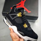 Men & Wmns Jordan 4 Retro Royalty Black Metallic Gold