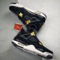Men & Wmns Jordan 4 Retro Royalty Black Metallic Gold