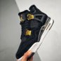 Men & Wmns Jordan 4 Retro Royalty Black Metallic Gold
