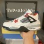 Men & Wmns Jordan 4 Retro What The MILITARY BLUE-FIRE RED-BLACK-CEMENT GREY