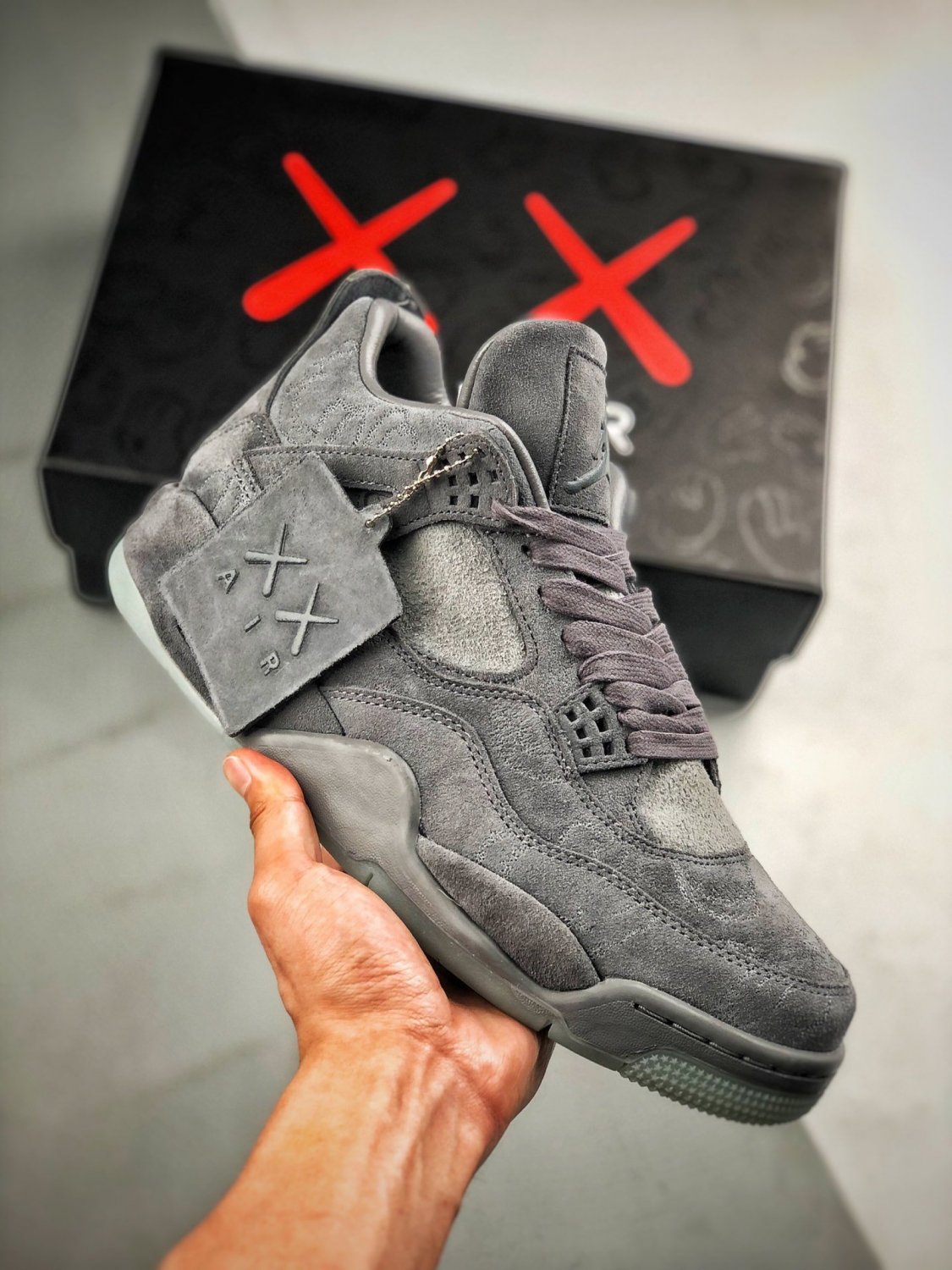 Men & Wmns jordan 4 retro x kaws cool grey
