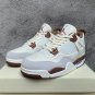 Men & Wmns Jordan 4 White Brown Sneakers