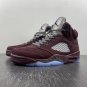 Men & Wmns Jordan 5 BurgundyLight Graphite-Silver