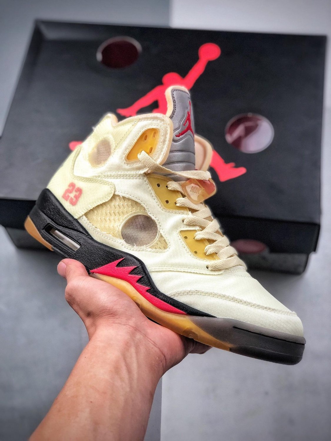 Men & Wmns Jordan 5 Retro Off-White Sail