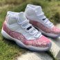 Men & Wmns Jordan 11 &acirc;��Snakeskin&acirc;�� Pink White