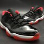 Men & Wmns Jordan 11 Low &acirc;��Bred&acirc;�� BlackVarsity Red
