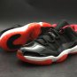Men & Wmns Jordan 11 Low &acirc;��Bred&acirc;�� BlackVarsity Red