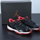 Men & Wmns Jordan 11 Retro Low Bred  BLACK TRUE RED-WHITE