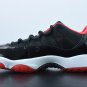 Men & Wmns Jordan 11 Retro Low Bred  BLACK TRUE RED-WHITE