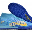 Men's& woman's   Mercurial Superfly 9 Academy Turf KM X Mbappe - Baltic BlueWhite