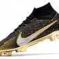 Men's& woman's   Mercurial Superfly 9 Elite FG - BlackGoldWhite