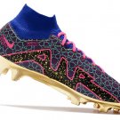 Men's& woman's   Mercurial Superfly 9 Elite FG - BlueGoldPink