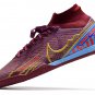 Men's& woman's Mercurial Superfly 9 Elite Mbappe KM Indoor - Dark BeetrootMetallic Vivid Gold