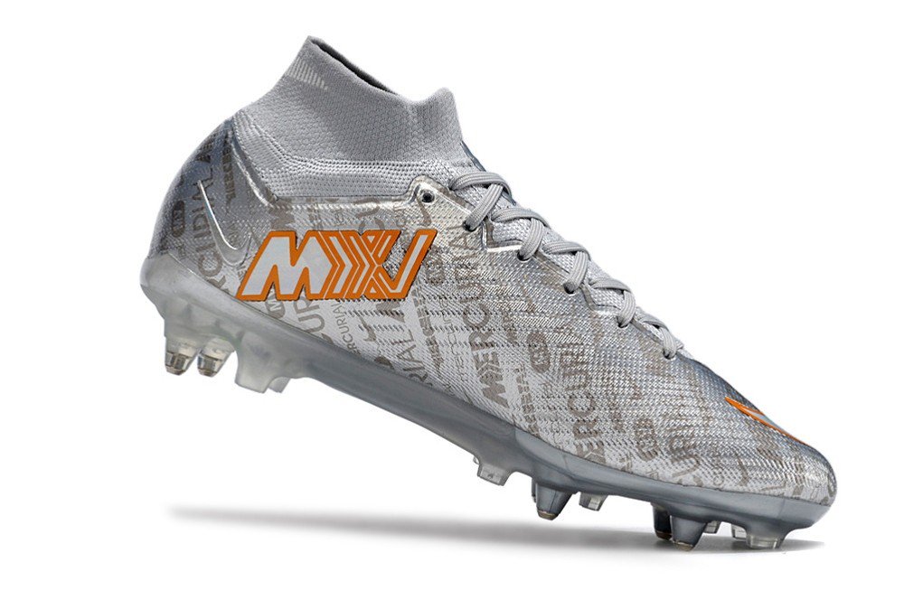 Men's& woman's   Mercurial Superfly 9 Elite SGClog XXV SE Disruption - Metallic SilverWolf GreyBlack
