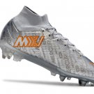 Men's& woman's   Mercurial Superfly 9 Elite SGClog XXV SE Disruption - Metallic SilverWolf GreyBlack