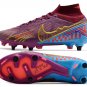 Men's& woman's Mercurial Superfly 9 Elite SG-Pro KM - Dark BeetrootMetallic Vivid Gold