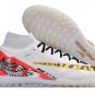 Men's& woman's   Mercurial Superfly 9 Elite Turf Football Boots - WhiteGoldRed
