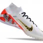 Men's& woman's   Mercurial Superfly 9 Elite Turf Football Boots - WhiteGoldRed