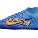Men's& woman's   Mercurial Superfly 9 Elite Turf KM X Mbappe - Baltic BlueWhite