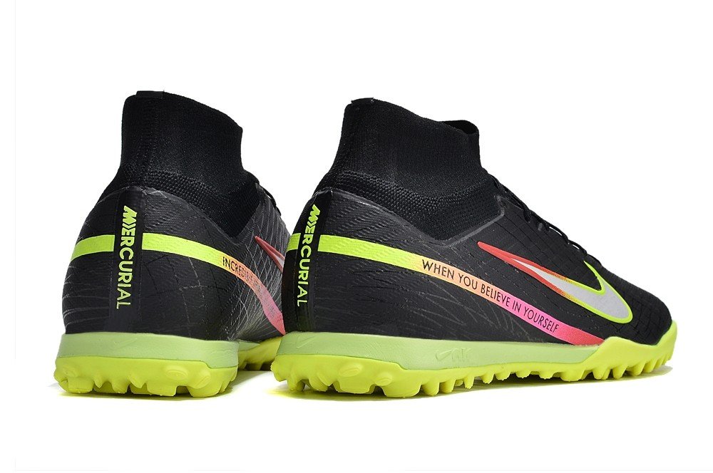 Men's& woman's   Mercurial Superfly 9 Elite Turf Marcus Rashford - BlackPinkCyber Off NoirRage Green