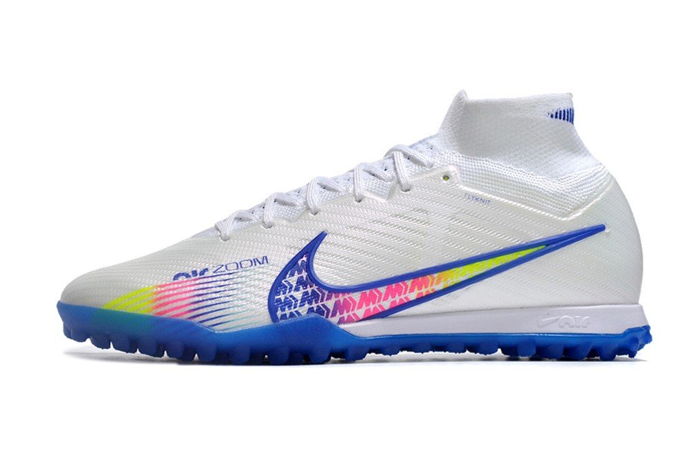 Men's& woman's   Mercurial Superfly 9 Elite Turf Rainbow - WhiteMulticolor