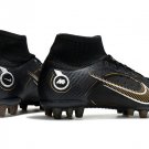 Men's& woman's  Mercurial Superfly 8 Elite AG-Pro Shadow Pack - Black Metallic Gold Metallic Silver