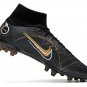 Men's& woman's  Mercurial Superfly 8 Elite AG-Pro Shadow Pack - Black Metallic Gold Metallic Silver