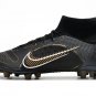 Men's& woman's  Mercurial Superfly 8 Elite AG-Pro Shadow Pack - Black Metallic Gold Metallic Silver