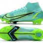 Men's& woman's Mercurial Superfly 8 Elite FG - Dynamic Turquoise Lime Glow