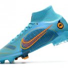 Men's& woman's  Mercurial Superfly 8 Elite FG Blueprint - Chlorine Blue_Laser Orange_Marina