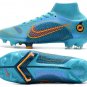 Men's& woman's Mercurial Superfly 8 Elite FG Blueprint - Chlorine Blue_Laser Orange_Marina