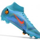 Men's& woman's  Mercurial Superfly 8 Elite Fg Blueprint - Chlorine BlueLaser OrangeMarina