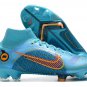Men's& woman's Mercurial Superfly 8 Elite Fg Blueprint - Chlorine BlueLaser OrangeMarina