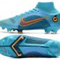 Men's& woman's Mercurial Superfly 8 Elite Fg Blueprint - Chlorine BlueLaser OrangeMarina
